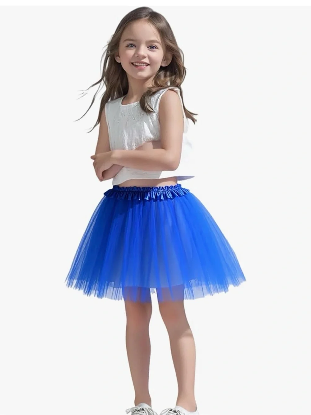 Blue Tutu Skirt 3 Layers Tulle Toddler Ballet Skirts Girls Tulle Dance Fit 3-10
